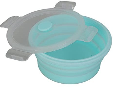 Dog Bowl Pet Collapsible Bowl with Lid, Collapsible Dog Water Bowls for Cats Dogs Portable Pet Feeding Watering Dish for Walking Parking Traveling (Mint Green)
