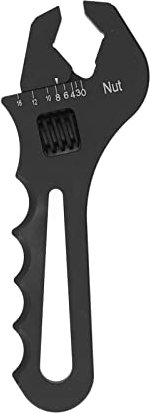Llave de Ajuste Llave de Manguera Llave Inglesa Ligera de Aluminio Herramientas AN3 AN4 AN6 AN8 AN10 AN12 AN14 AN16 (Negro)