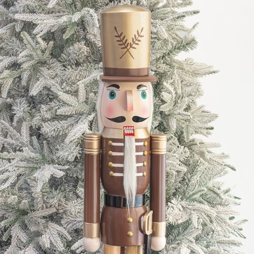 Art Beauty Christmas Nutcracker Wooden Soldier 4ft Nutcracker Figurine Christmas Decorations for Front Door Xmas Tree Mantel