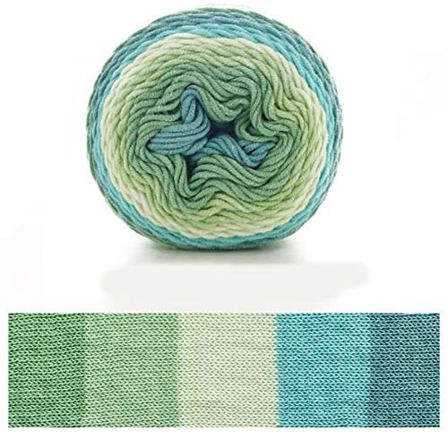 Garn, Garn zum Häkeln, 100 g Regenbogen-Baumwollgarn, Segmentfärbung, 5 Stränge Milchbaumwollgarn, DIY, handgestricktes Sofakissen-Kissengarn, 193 m(1pc 27)