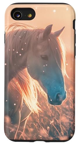 Pferd Sonnenuntergang Reiten Pferdebesitzer Pferd Mädchen Hülle für iPhone SE (2020) / 7 / 8