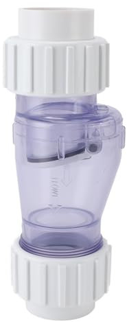 Vikye Clapet Anti-Retour de Piscine Transparent, équipement de Piscine Professionnel de 1,5 Pouces, Installation Facile, adapté aux Conduites d'eau, Utilisation Intérieure et Extérieure
