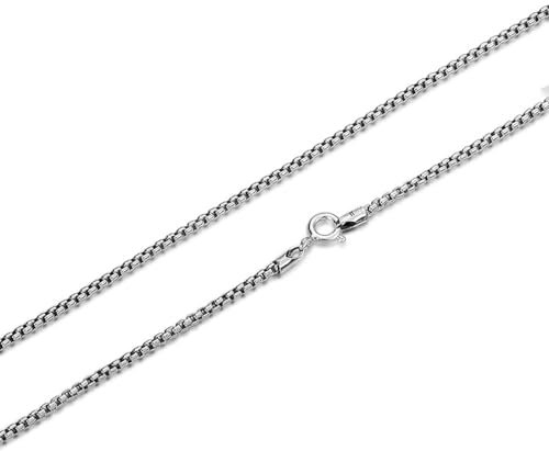 Calefee Halskette Silber Damen Ohne Anhänger, Venezianerkette 70cm Länge Herren 2mm Breit Kette Herren Hip Hop