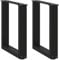 vidaXL Couchtischbeine U-Form 2 Stk. Schwarz 28x(42-43) cm Stahl, Tischbein, Tischbein Metall, Esstischbein, Möbelbein, Schreibtischbein