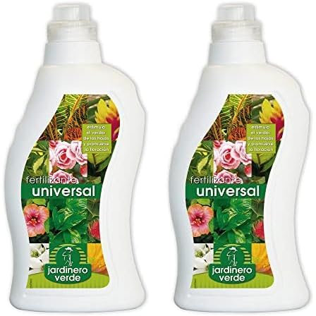 Flower - Fertilizante Universal Jardinero 1L | Estimula Fotosíntesis | Rico en NPK y Micronutrientes | Para Todo Tipo de Plantas | Uso en Suelo y Foliar, Verde, 11x7x25.5 cm, Líquido (Paquete de 2)
