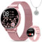 Sanorum Smartwatch Donna, 1.27” Orologio Smartwatch con Chiamata Bluetooth, Fisiologia Feminile, 120+ Sport, 24H Frequenza Cardiaca SpO2 Sonno, IP68 Impermeabile, Smart Watch per Android iOS Rosa