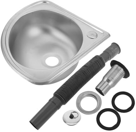 CHICAMPERA Évier Portable Acier Inoxydable pour Camping Lavabo De Cuisine Cuvette Simple pour Laver Légumes Et Vaisselle Installation Facile sans Outils