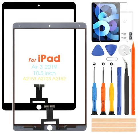 ARSSLY 10,5 Pouces Touch Screen pour iPad Air 3 2019 Écran pour iPad Air3 A2153 A2123 A2152 Digitizer Touchscreen Remplacement Verre Tactile avec Réparation Kit, Pas LCD Écran (Noir)