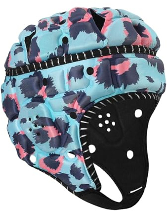 Fenteer Rugby Helmet Headgear Adjustable Soft Padded Scrum Cap Gear Kids Sized Rugby Headguard for Soccer Pitcher Gift Match Baseball