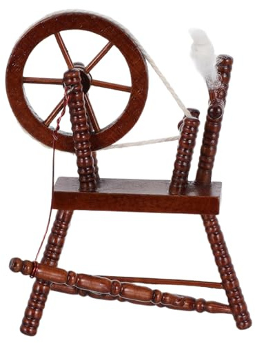 Miniatur Spinnrad 1:12 Puppenhaus Möbel: Vintage Spinnrad Modell Handspindel Miniatur Zubehör Für Puppenhaus Dekoration Diorama Bastelprojekt Sammlung