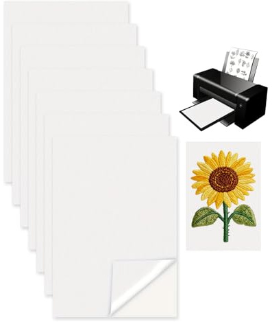 DASHUI 20PCS A4 (29,7x21cm) Stickvlies Selbstklebende Wasserlösliche, Stickpapier Wasserlöslich Selbstklebend, Bedruckbares Stickfolie für Hand- und Maschinenstickerei