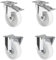 CASCOO SETTPFP200P0P0R1W Rollensatz 2 Lenkrollen mit Feststeller, 2 Bockrollen, Polypropylen, Durchmesser 200 mm, Transportrollen, Kunststoff, Traglast 750 kg (4-er Pack)