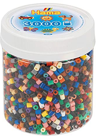 Hama Perlen 209-67 - Bügelperlen Dose mit ca. 3000 Midi Bastelperlen mit Durchmesser 5 mm, in 22 verschiedenen Farben, kreativer Bastelspaß für Groß und Klein, Orange