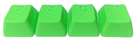 Rubber Gaming Backlit Keycaps Set - 4 Keys for Z, X, C, V, Cherry MX Mechanical Keyboards Compatible OEM (Neon Green)