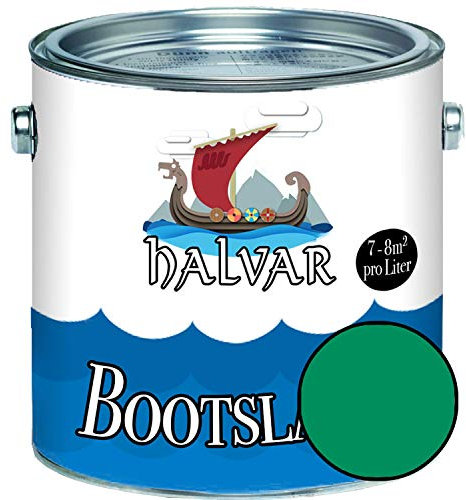 Halvar 2-K MATT Yachtlack Grün RAL 6000-6037 Bootslack für GFK/Polyester/Kunststoff 2-Komponenten Lack inkl. Härter (1 L, RAL 6024 Verkehrsgrün)