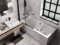 BADLAND Badewanne Original Weiß Acryl Wanne Rechteck QUADRO SLIM 155x70 KOMPLETTSET SET + Füßen und Exklusive Chrom Automatik Ablaufgarnitur Made in EU 3in1
