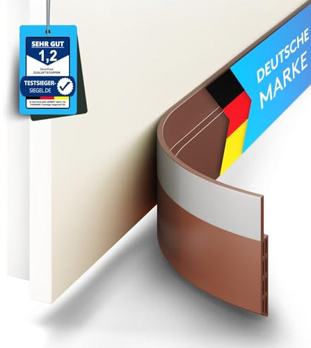 SilverRack Bas de Porte Anti-Courant d'air & Boudin de Porte - 1x 1m Marron - Boudin de Porte Isolant Froid, idéal pour l'isolation Contre Le Bruit & Le Froid - Boudin Porte d'entrée