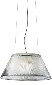 Flos Deckenleuchte Romeo Moon Suspension 2 aus Borosilikatglas Pressglas und Polykarbonat in der Farbe Grey 150W, Maße: Kabellänge: 270cm, Durchmesser: 50cm, F0003000
