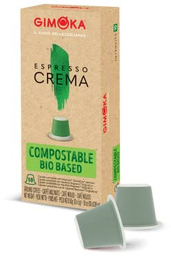 Gimoka Mélange Espresso Crema intensité 10-100 Capsules Compostable - Compatibles avec les machines à café à usage domestique Nespresso* - Produit en Italie (lot de 10 x 10)