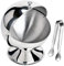 EATAKWARD Sucrier sphérique en acier inoxydable avec couvercle enroulable avec pince à sucre de 10,9 cm pour cuisine, café, bar, boissons, ménage