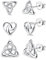 ORAZIO 3 Paar Ohrringe Silber 925 | Simple Fashion Hypoallergene Ohrringe Damen| Keltisches Dreiheitsknoten Herz Modeschmuck Ohrringe Set Mädchen a