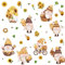 CRASPIRE Gnome Wall Stickers PVC Waterproof Self Adhesive Decals Bee Sunflower Honey Rectangle 8 Sheets 8 Styles Removable for Window Stairway Home Decoration Bedroom Bathroom Living Room TV Wall Art