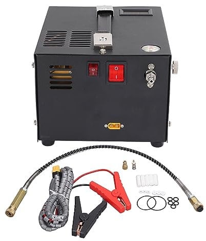 Smallest PCP Air Compressor, 4500Psi 30mpa, Easy to Carry, No Oil/Water, Fan Cooling & Real Time Temperature Display, Quick Connectors & Replaceable Filters, for Gun Paintball Tank