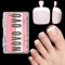 NOVO OVO Lot de 360 faux ongles d'orteils à presser - En gel souple - Rose nude - Carré rond - Couche de base et couche de base - Couverture complète - 15 tailles