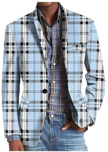 Sakko Blazer sportif vintage à carreaux coupe ajustée décontractée moderne pour homme à rayures printemps automne veste élégante veste de costume pour mariage, fête, remise de diplôme d'affaires,