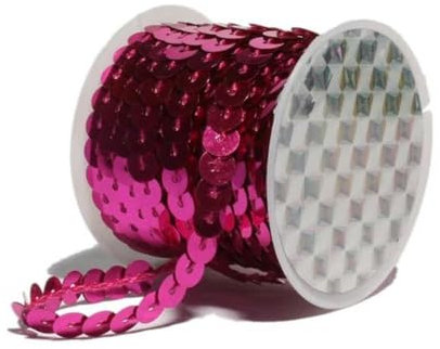 5 Metri/lotto 6mm 17 Colori Paillettes Paillettes Rotondi Piatti Lucidi Sciolti Cucire Su Finiture per L'artigianato Accessorio di Stoffa/Borse/Indumento-fucsia-6mm