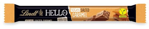 Lindt Schokolade HELLO Vegan Sticks Salted Caramel | 24 x 39 g Riegel | Vegane-Schokoladen Sticks mit Kakao und gesalzenen Karamellstückchen | Schokoladengeschenk | Schokoriegel