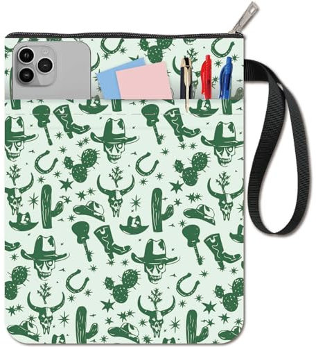 craspire Kaktus Buchhülle Grüne Buchumschläge Cowboy Buchschutz Für Taschenbücher Waschbarer Buchumschlag Aus Stoff Mit Reißverschluss Und Zusätzlicher Hüllentasche Für Buchliebhaber Geschenke