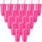 ASMIZ 24 Pcs Pink Plastic Tumbler with Lids and Straws, 24 oz Reusable Glitter Cold Drinks Cups Bulk, Coloured Iced Coffee Cup Travel Mug for Smoothie, Juices, Birthdays, Flamingo Party (Hot Pink)