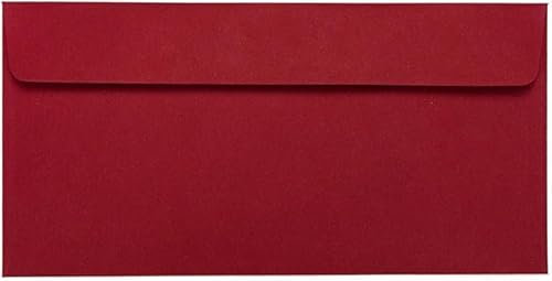 Kuvertwelt Briefumschläge DIN Lang (220x110mm) - Haftklebend - Hochwertige Umschläge in verschiedenen Stückzahlen 25 Stück Briefumschläge DIN Lang haftklebend Dunkelrot