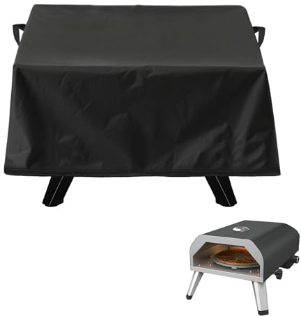 Pizzaofen Abdeckung für Cozze 90349 13 Pizza Ofen, Grillabdeckung Wetterfest Staubfest, 420D Oxford Stoff, Pizzaofen Zubehör Schwarz (58x58x28cm)