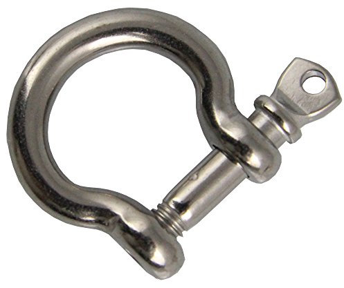 2 Stück Schäkel geschweift 5 mm - Edelstahl A4 ähnl. DIN 82101