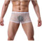 Kwelt Homme sous-vêtements Lingerie Homme Boxer Résille Transparente Slip Respirante Caleçon Briefs,M,Blanc