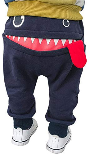 SUCES Kinder Hosen Unisex Süß Jogginghose Jungen Baumwolle Dick Elastische Leggings Mädchen Warm Gefütterte Sporthose(Marine,90)