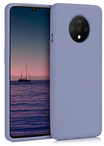 kwmobile Hülle kompatibel mit OnePlus 7T Hülle - Silikon Handy Case - Handyhülle weiche Oberfläche - kabelloses Laden - Lavendelgrau