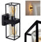 Außenlampe Palanga, Wandaußenleuchte aus Metall und Glas in schwarz, 2-flammig, 2 x E27, klassische Außenwandleuchte mit Lichteffekt für Terrasse und Fassaden im Industrial-Style, ohne Leuchtmittel