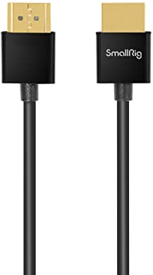 SMALLRIG HDMI 4K-Videokabel, ultradünnes Kabel, High-Speed, unterstützt 3D, 4K bei 60 Hz, Ethernet, ARC-Stecker auf Stecker für Kamera Monitor HDTV für PS5/4/3 und für Xbox, 35 cm/1,15 Fuß - 2956B