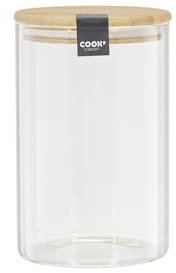COOK CONCEPT - Ka4370 - Bocal en Verre et Bambou 1 L Cuisine Conservation Bocal