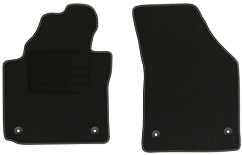 Veloursfussmatten Automatten Velourmatten für VW Caddy III Bj. 2003-2015 Mit Absatzschoner Passform Neu Basic VORNE runde Befestigungen