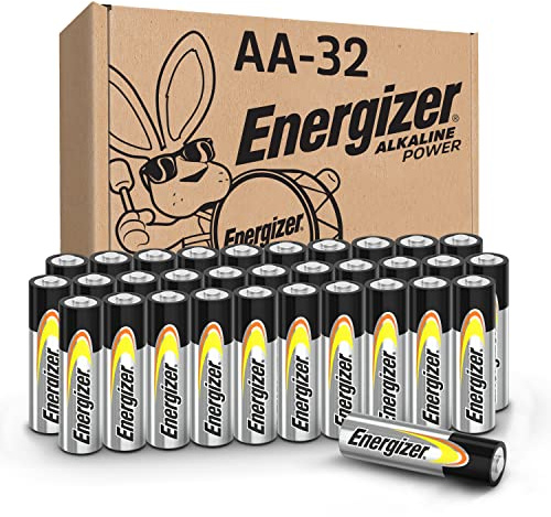 Energizer AA Batteries Alkaline Power, 32 Count Alkaline Double A Battery Pack