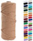 Binwat Macrame Cord Thick Natural Cotton Cord DIY Crafts Yarn Thread Twisted Spool Twine String Cotton Rope for Wall Hanging,Plant Hangers,Knitting,Decorative Projects 4mm x100m (Light Brown)