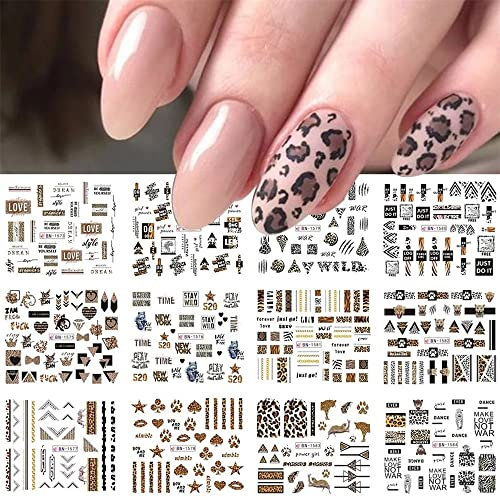 12Design/Sheet Winter Manicure Water Transfer Decals Leopard Animal Print Design Nail Stickers Zebra(02)