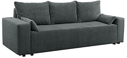 Mirjan24 Schlafsofa Lipito mit Bettkasten und Schlaffunktion, Schlafsofa 3 sitzer mit schlaffunktion, Sofa mit Bettfunktion, Schlafcouch Bettsofa, Couch, Couchgarnitur, Farbauswahl (Poso 60)