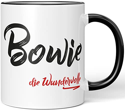 JUNIWORDS Tasse, Bowie, die Wundervolle, Schwarz (5217563)