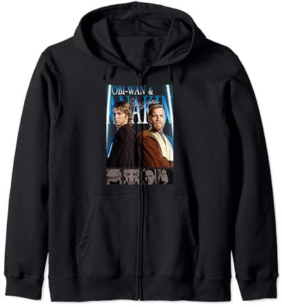 Star Wars Classic Obi-Wan & Anakin Group Shot Poster Zip Hoodie