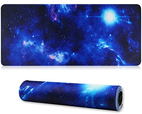 Jahosin Grand Tapis de Souris de Jeu avec Bords Cousus, [70x30 cm] Tapis de Souris étendu avec Base en Caoutchouc Naturel antidérapante pour Joueur/Bureau/Bureau/Maison 70x30 Bluespace04